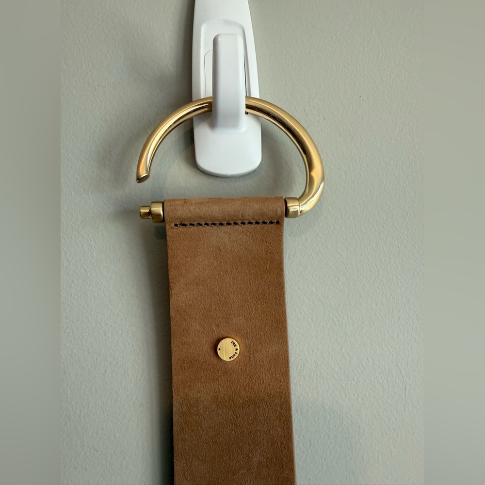 rag & bone Clark Tan Suede Leather Waist Belt - Picture 6 of 14